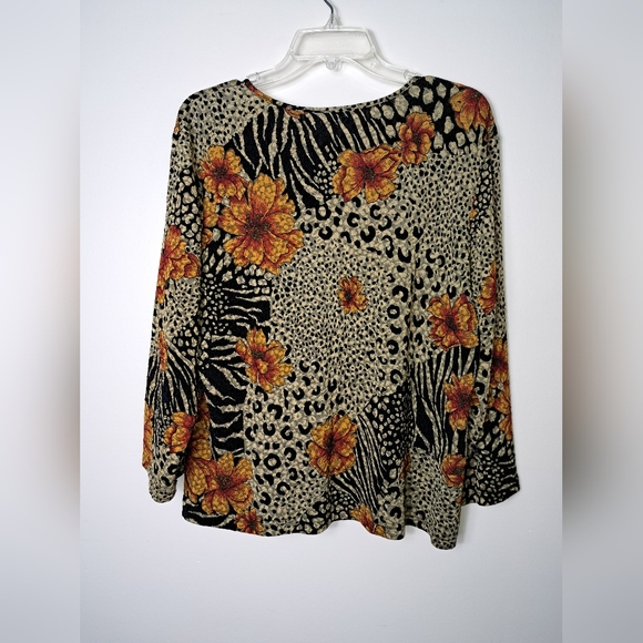 Coldwater Creek Size L / XL Women's Floral / Animal Print Top - Picture 7 of 7